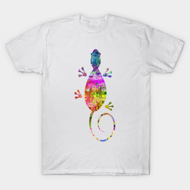 Abstract Colorful Lizard T-Shirt by PhotoArts